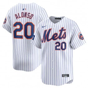 Men's New York Mets Pete Alonso White 2024 MLB World Tour London Series Home Limited Player Jersey