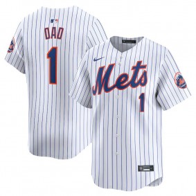 Men's New York Mets White #1 Dad Home Limited Jersey
