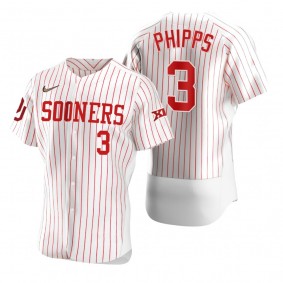 Oklahoma Sooners #3 Trey Phipps White Vapor Prime College Baseball Jersey