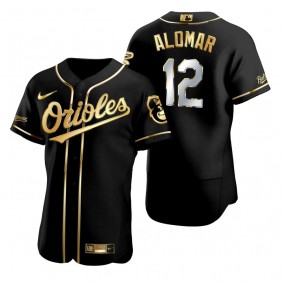 Baltimore Orioles Roberto Alomar Nike Black Golden Edition Authentic Jersey