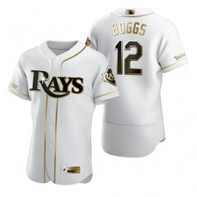 Men's Tampa Bay Rays Wade Boggs Nike White Gold 2020 World Series Authentic Jersey
