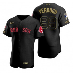 Boston Red Sox Alex Verdugo All Black 2021 Salute to Service Jersey