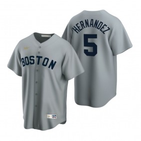 Boston Red Sox Enrique Hernandez Nike Gray Cooperstown Collection Road Jersey