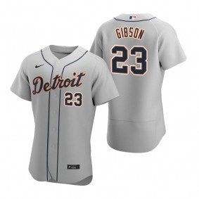 Men's Detroit Tigers Kirk Gibson Nike Gray Authentic 2020 Road Jersey