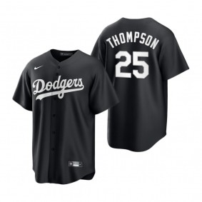 Men's Los Angeles Dodgers Trayce Thompson Black White Replica Official Jersey