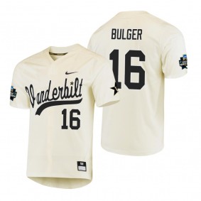 Vanderbilt Commodores Jack Bulger Cream College World Series Baseball Jersey