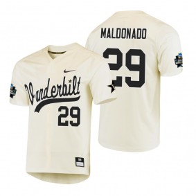 Vanderbilt Commodores Nick Maldonado Cream College World Series Baseball Jersey