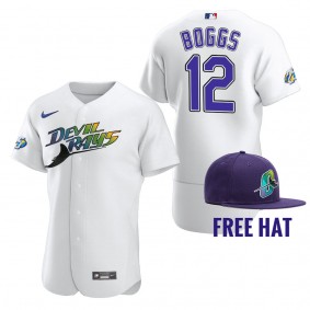 Wade Boggs Tampa Bay Rays White 25th Anniversary Alternate Authentic Jersey