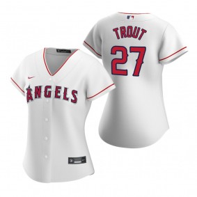 Women's Los Angeles Angels Mike Trout Nike White 2020 Replica Home Jersey