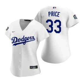 Women's Los Angeles Dodgers David Price White 2020 World Series Replica Jersey