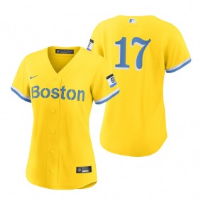 Women's Boston Red Sox Nathan Eovaldi Gold Light Blue 2021 City Connect Replica Jersey
