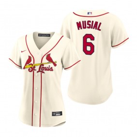 Women's St. Louis Cardinals Stan Musial Cream Replica Jersey