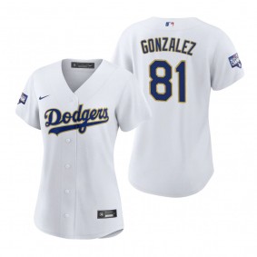 Women's Dodgers Victor Gonzalez White Gold 2021 Gold Program Replica Jersey