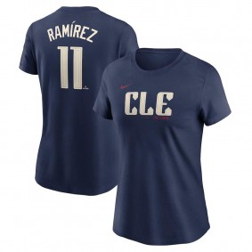 Women's Cleveland Guardians Jose Ramirez Navy 2024 City Connect Name & Number T-Shirt