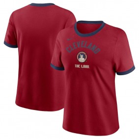 Women's Cleveland Guardians Red 2024 City Connect Ringer Tri-Blend T-Shirt
