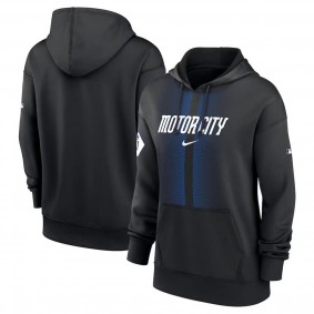 Women's Detroit Tigers Black 2024 City Connect Authentic Collection Practice Performance Pullover Hoodie