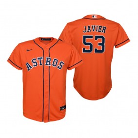 Youth Houston Astros Cristian Javier Nike Orange Replica Alternate Jersey