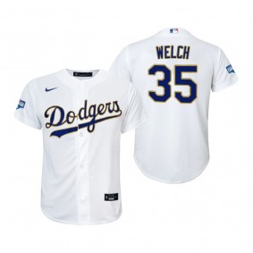 Youth Dodgers Bob Welch White Gold 2021 Gold Program Replica Jersey