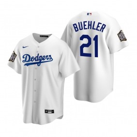 Youth Los Angeles Dodgers Walker Buehler White 2020 World Series Replica Jersey