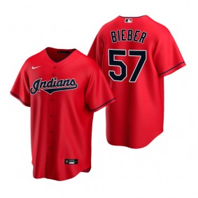 Youth Cleveland Indians Shane Bieber Nike Red Replica Alternate Jersey