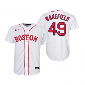 Youth Boston Red Sox Tim Wakefield Nike White 2021 Patriots' Day Replica Jersey